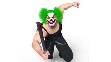 Mann mit Clown Maske