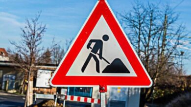 Straßensperrung Baustelle
