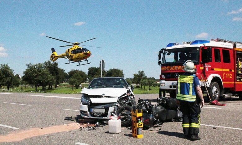 Unfall PKW Motorrad Günzburg-Gundelfingen