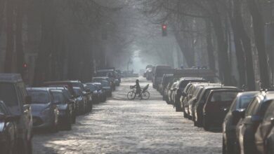 Parkende Autos in Straße