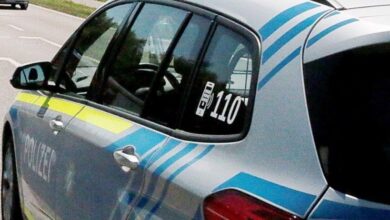 Polizeifahrzeug blau Polizei