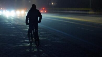Fahrradfahrer Nacht Fahrrad