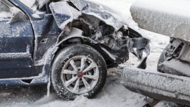 Unfall Schnee Schneeunfall Blechschaden