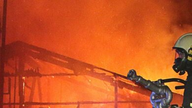Drehleiter Brand Flammen