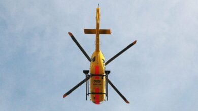 ADAC Rettungshubschrauber in der Luft