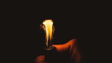 Feuerzeug Flamme Hand