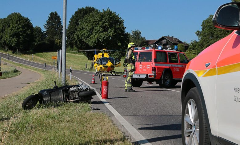 Unfall Günzburg Weißenhorner Straße Roller 04072019 2