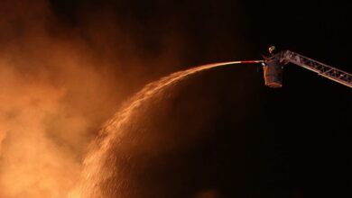 Feuer Brand Drehleiter Flammen