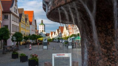 Marktplatz Guenzburg Fußgaengerzone aufgehoben