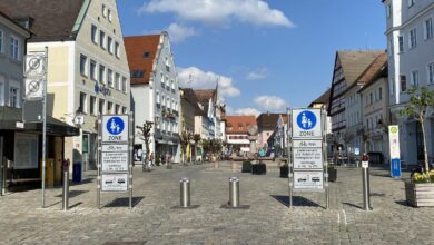 Marktplatz Guenzburg wird wieder zum Fussgaengerzone