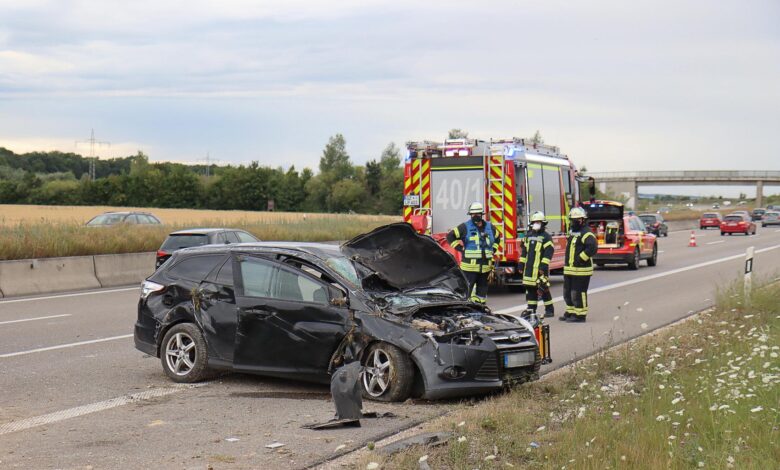 Unfall A8 Leipheim-Kreuz Ulm-Elchingen 26072020 1