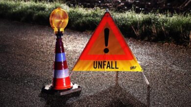Aufsteller Unfall Pilone