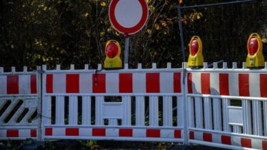Sperrung Strassensperre