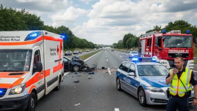 Verkehrsunfall auf der Autobahn.