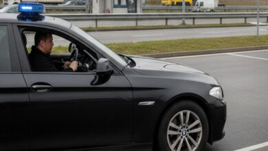 Zivilfahrzeug er Polizei.