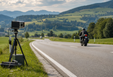KI-generiertes Symbolfoto zu einer Geschwindigkeitskontrolle mit Motorrad in Missen-Wilhams