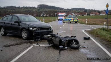 KI-generiertes Symbolfoto zu Verkehrsunfall bei Vorderdenkental, Westerstetten