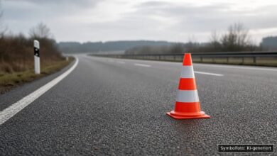 KI-generiertes Symbolfoto zu Verkehrsunfall bei A8 zwischen Burgau und Leipheim