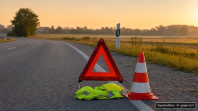 KI-generiertes Symbolfoto zu Verkehrsunfall bei Illertissen, A7
