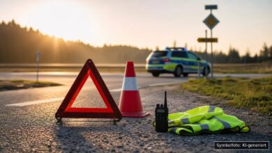 KI-generiertes Symbolfoto zu Verkehrsunfall bei Altenmünster, Ortsteil Hennhofen