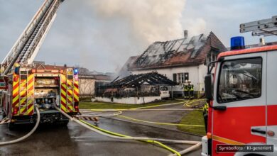 KI-generiertes Symbolfoto zu Brand bei Fischach-Aretsried