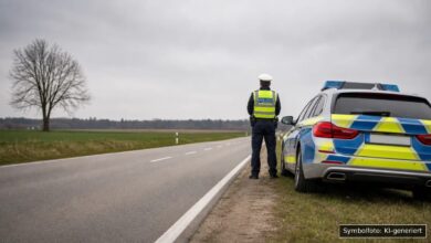 KI-generiertes Symbolfoto zu Trunkenheitsfahrt / Verkehrskontrolle bei Pöttmes