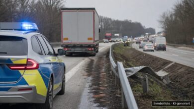 KI-generiertes Symbolfoto zu Verkehrsunfall bei A 8 zwischen Friedberg und Dasing