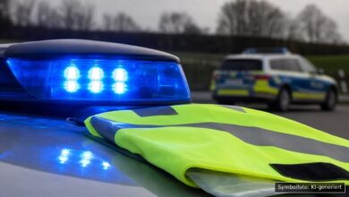 KI-generiertes Symbolfoto zu Verkehrsunfall / Unfallflucht bei Kreisstraße 7415 zwischen Rottenacker und Unterstadion