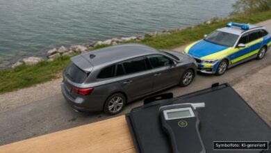 KI-generiertes Symbolfoto zu Alkoholfahrt / Verkehrskontrolle bei zwischen Füssen und Weißensee