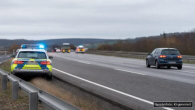 KI-generiertes Symbolfoto zu Verkehrsunfall bei Nerenstetten, A7