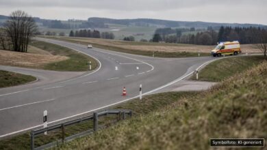 KI-generiertes Symbolfoto zu Verkehrsunfall bei Donauwörth
