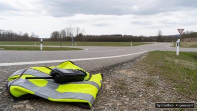 KI-generiertes Symbolfoto zu Verkehrsunfall bei Erbach-Donaurieden, B311