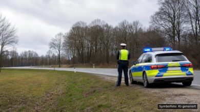 KI-generiertes Symbolfoto zu Verkehrsunfall mit Unfallflucht bei Göggingen, Augsburg
