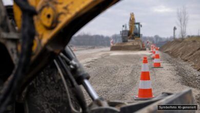 KI-generiertes Symbolfoto zu Straßenbauprojekt bei Höchstädt an der Donau