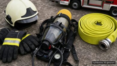 KI-generiertes Symbolfoto zu Brand bei Neu-Ulm, An der Caponniere