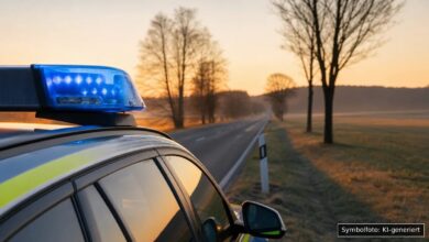 KI-generiertes Symbolfoto zu Verkehrsunfall mit Unfallflucht bei Burgberg im Allgäu