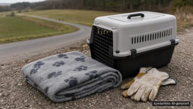 KI-generiertes Symbolfoto zu Verkehrsunfall mit Wildtier bei Landkreis Donau-Ries (Otting, Kaisheim, Wolferstadt)