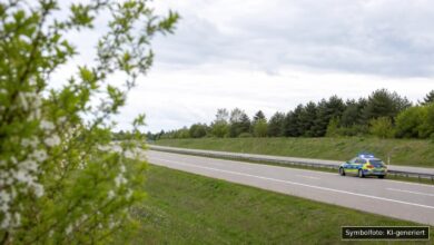 KI-generiertes Symbolfoto zu Verkehrskontrolle/Drogenfahrt bei Bundesautobahn 8 bei Jettingen