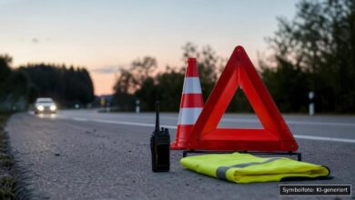 KI-generiertes Symbolfoto zu Verkehrsunfall / Fahrerflucht bei Ulm-Wiblingen