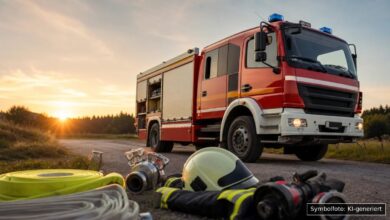 KI-generiertes Symbolfoto zu Brand bei Wildenberg, Landkreis Kelheim