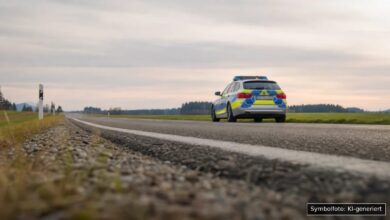 KI-generiertes Symbolfoto zu Verkehrsdelikt/Polizeiflucht bei Unterthingau