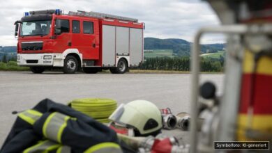 KI-generiertes Symbolfoto zu Verkehrsunfall bei Chieming, Landkreis Traunstein