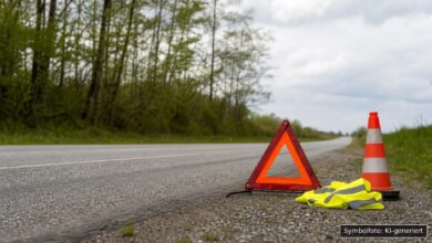 KI-generiertes Symbolfoto zu Verkehrsunfall / Gefährdung des Straßenverkehrs bei Wemding