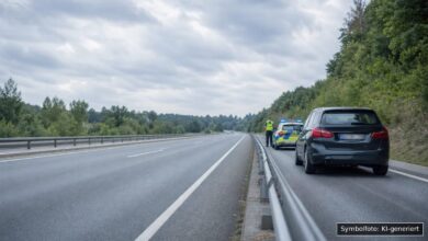 KI-generiertes Symbolfoto zu Verkehrskontrolle bei Leipheim, A8