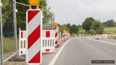 KI-generiertes Symbolfoto zu Straßensperrung bei Sonderheim/Blindheim, Höchstädt an der Donau