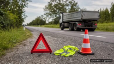KI-generiertes Symbolfoto zu Verkehrsunfall bei Donauwörth