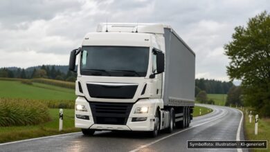 KI-generiertes Symbolfoto zu Verkehrsgefährdung bei B 2 zwischen Nordendorf und Donauwörth