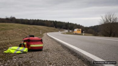 KI-generiertes Symbolfoto zu Verkehrsunfall bei Strecke zwischen Harburg und Großsorheim