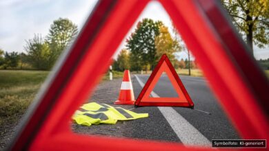 KI-generiertes Symbolfoto zu Verkehrsunfall bei Donauwörth