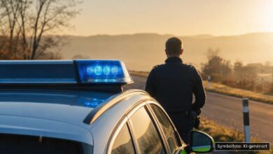 KI-generiertes Symbolfoto zu Polizeikontrolle bei Neu-Ulm
